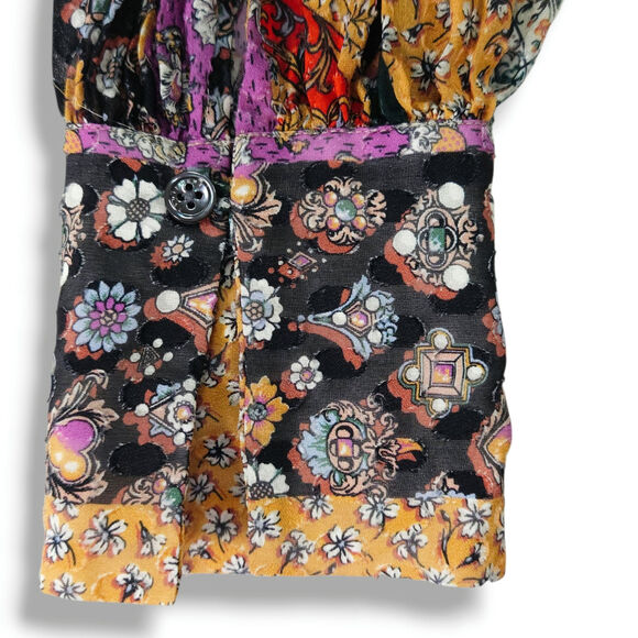 Equipment Ella Silk Blouson Mini Dress S Boho Patchwork Old Money Resortwear - Picture 7 of 14